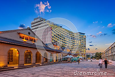 Night view of songshan cultural park in taipei Editorial Stock Photo